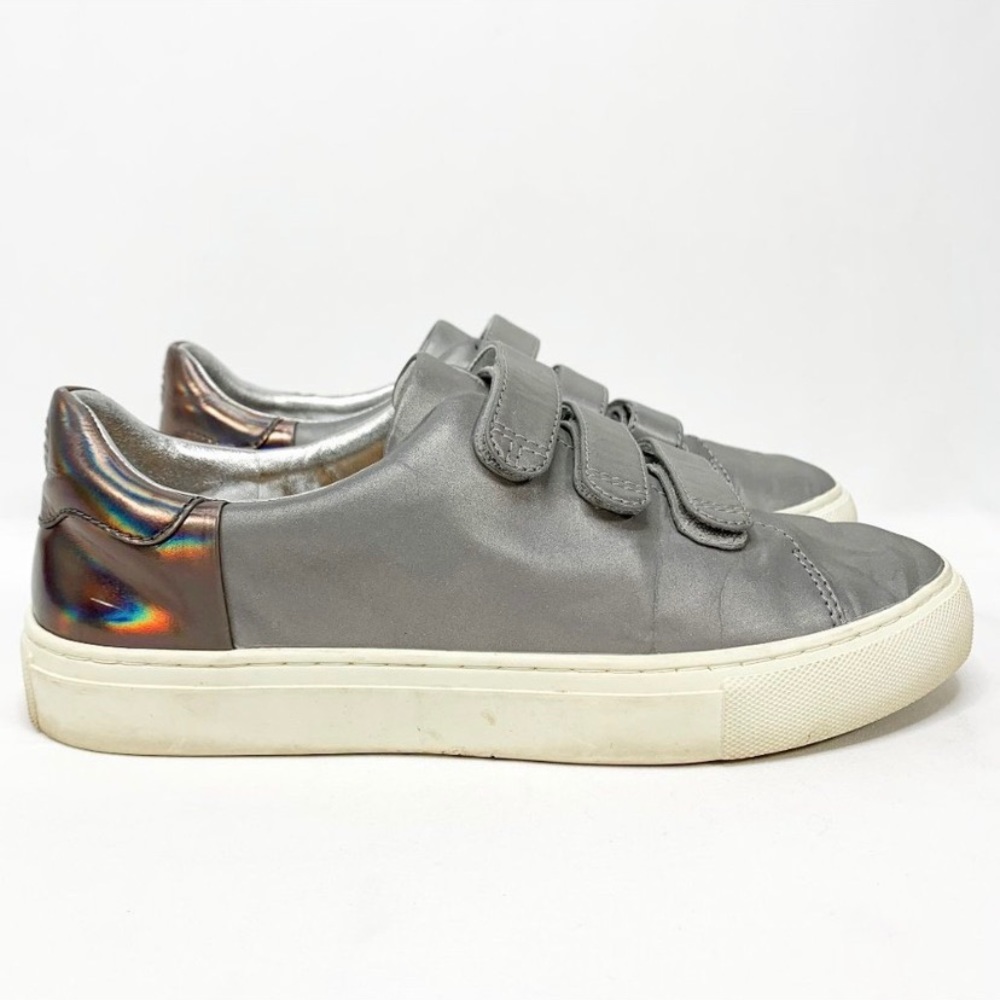 TORY SPORT Metallic Silver Contrast Strap Sneakers